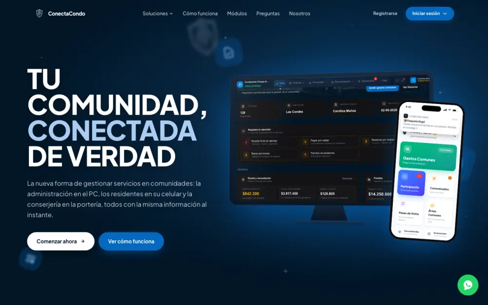 Página de inicio de ConectaCondo