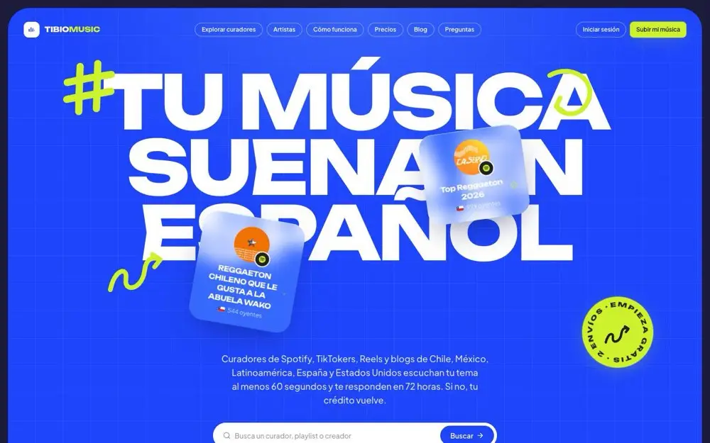 Página de inicio de TibioMusic